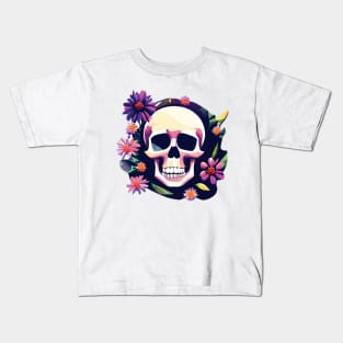 Flower skull #2 Kids T-Shirt